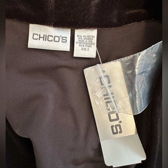 NWT velvet Chico's Elegant brown Cardigan size large - Picture 4 of 4
